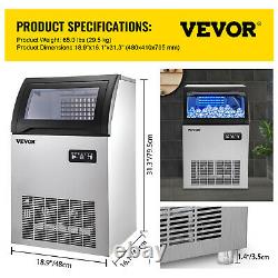 VEVOR 155LB/24H Commercial Ice Maker Built-in Ice Cube Machine 33Lb Storage 530W