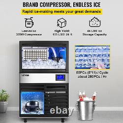 VEVOR 155Lbs/24H Commercial Ice Maker Ice Cube Machine LCD Panel 511 Ice Tray