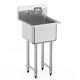 Vevor 15x15 Commercial Utility & Prep Sink 1 Compartment Stainless Steel Nsf