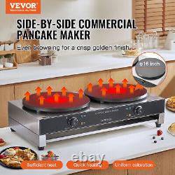 VEVOR 16-Inch Electric Crepe Maker Commercial Crepe Machine 3400W Double Head