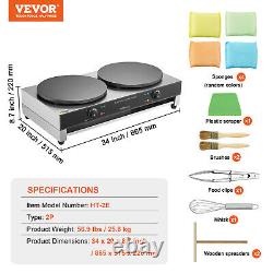 VEVOR 16-Inch Electric Crepe Maker Commercial Crepe Machine 3400W Double Head