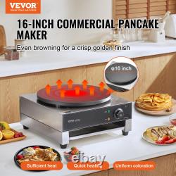 VEVOR 16 in Electric Crepe Maker Commercial Crepe Machine 1700/3400W Non-stick