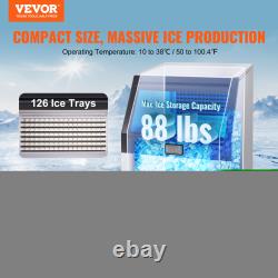 VEVOR 160/200/265lb Commercial Ice Maker Undercounter Ice Cube Machine Stainless