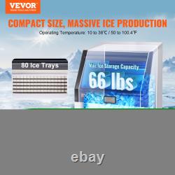 VEVOR 160/200/265lbs Commercial Ice Maker Undercounter Ice Cube Machine With Pump