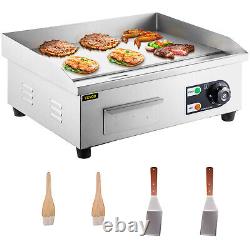 VEVOR 1600W 18 Commercial Electric Griddle Countertop Griddle Flat Top Grill