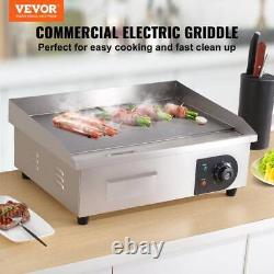 VEVOR 1600W 22 Commercial Electric Countertop Griddle Flat Top Grill Non-Stick