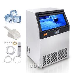 VEVOR 160lbs/24H Commercial Ice Maker Built-in Ice Cube Machine 66LB Bin Storage