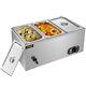 Vevor 16qt Commercial Food Warmer 3 Pans Bain Marie Steam Table Wet Heat 1200w