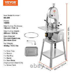 VEVOR 1800W Commercial Electric Meat Bandsaw Stainless Steel Bone Sawing Machine