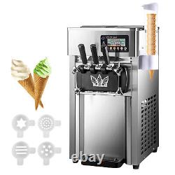 VEVOR 18L/H Commercial Soft Serve Ice Cream Maker 3 Flavors Ice Cream Machine