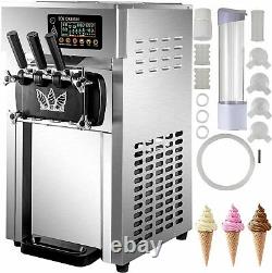 VEVOR 18L/H Countertop Commercial Soft Serve Ice Cream Maker 3 Flavors 1200W