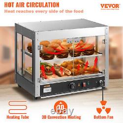 VEVOR 2-Tier Commercial Food Warmer Display Countertop Pizza Cabinet Case 800W
