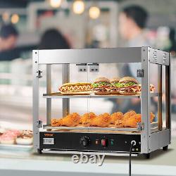 VEVOR 2-Tier Commercial Food Warmer Display Countertop Pizza Cabinet Case 800W