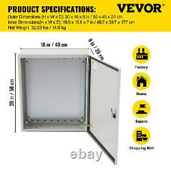 VEVOR 20x16x8 UL Electrical Enclosure IP65 Carbon Steel Wall Mount Junction Box