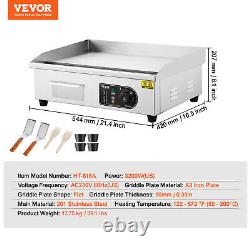 VEVOR 22 Commercial Electric Griddle 3200 W Countertop Flat Top Grill 122? -572