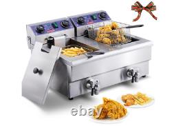 VEVOR 22L Electric Deep Fryer Dual Tank Commercial XL Fry Basket 3000 W