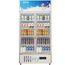 VEVOR 23 cu. Ft. Commercial Merchandiser Refrigerator Beverage Cooler 2 Doors 40