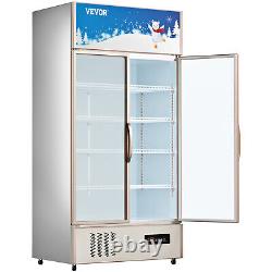 VEVOR 23 cu. Ft. Commercial Merchandiser Refrigerator Beverage Cooler 2 Doors 40