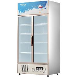 VEVOR 23 cu. Ft. Commercial Merchandiser Refrigerator Beverage Cooler 2 Doors 40