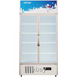 VEVOR 23 cu. Ft. Commercial Merchandiser Refrigerator Beverage Cooler 2 Doors 40