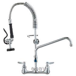 VEVOR 25 Commercial Pre-rinse Faucet Wall Mount Sink Faucet 8 with Sprayer