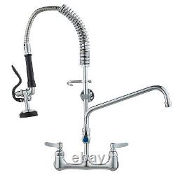 VEVOR 25 Commercial Pre-rinse Faucet Wall Mount Sink Faucet 8 with Sprayer