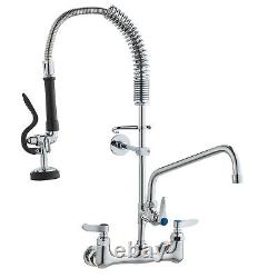 VEVOR 25 Commercial Pre-rinse Faucet Wall Mount Sink Faucet 8 with Sprayer