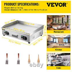 VEVOR 26 Commercial Electric Countertop Griddle Flat Top Grill 3200KW BBQ