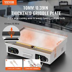 VEVOR 26 Commercial Electric Countertop Griddle Flat Top Grill Hot Plate 2800W