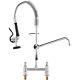 Vevor 26 Commercial Faucet With Pre-rinse Sprayer Deck Mount Kitchen Sink Faucet