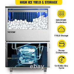 VEVOR 265LB Commercial Lunar Ice Maker Built-in Undercounter Ice Cube Machine