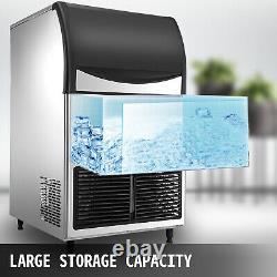 VEVOR 265LBS/24H Commercial Ice Maker 121LBS Cube Ice Bin Storage Wifi LCD Panel