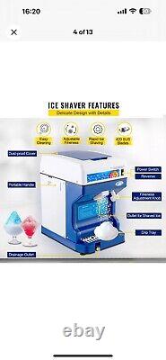 VEVOR 265LBS/H Commercial Ice Shaver Ice Crusher Snow Cone Machine PC Paddles