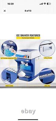 VEVOR 265LBS/H Commercial Ice Shaver Ice Crusher Snow Cone Machine PC Paddles