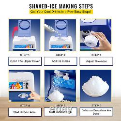 VEVOR 265LBS/H Commercial Ice Shaver Ice Crusher Snow Cone Machine PC Paddles