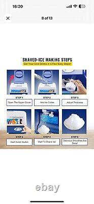 VEVOR 265LBS/H Commercial Ice Shaver Ice Crusher Snow Cone Machine PC Paddles