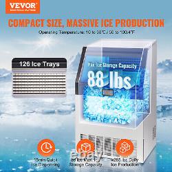 VEVOR 265lbs/24H Commercial Ice Maker Freestanding Ice Cube Machine 88lb Storage