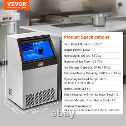 VEVOR 265lbs/24H Commercial Ice Maker Freestanding Ice Cube Machine 88lb Storage