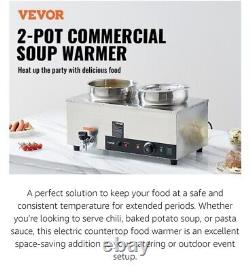 VEVOR 27.4Qt Pot Soup Warmer Commercial Soup Station Kettle Warmer Bain Marie