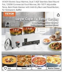 VEVOR 27.4Qt Pot Soup Warmer Commercial Soup Station Kettle Warmer Bain Marie