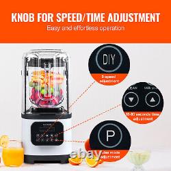 VEVOR 2L Smoothie Blender Commercial Fruit Juicer Mixer with Soundproof Cover