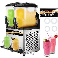 VEVOR 2x15L 2Tank Commercial Slush Machine Frozen Drink Margarita Slush Maker