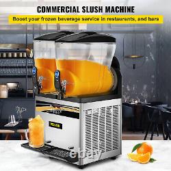 VEVOR 2x15L 2Tank Commercial Slush Machine Frozen Drink Margarita Slush Maker