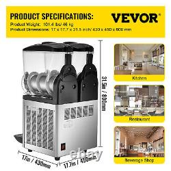 VEVOR 2x15L 2Tank Commercial Slush Machine Frozen Drink Margarita Slush Maker