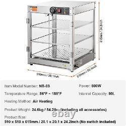 VEVOR 3-Tier Commercial Food Warmer Display, 800W Food Display Warmer