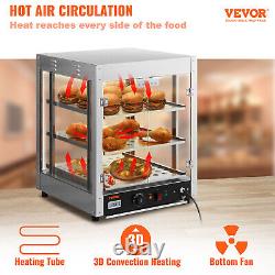 VEVOR 3-Tier Commercial Food Warmer Display Case Countertop Pizza Cabinet 800W