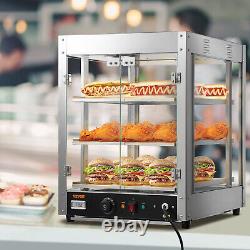 VEVOR 3-Tier Commercial Food Warmer Display Countertop Pizza Cabinet Water Tray