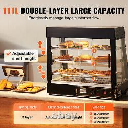 VEVOR 3-Tier Commercial Food Warmer Display Countertop Pizza Cabinet with Light