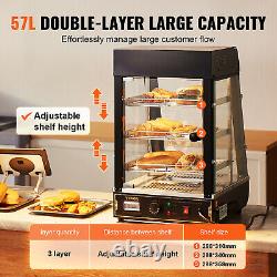 VEVOR 3-Tier Commercial Food Warmer Display Countertop Pizza Cabinet with Light