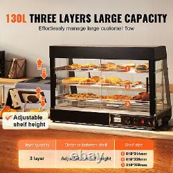 VEVOR 3-Tier Commercial Food Warmer Display Countertop Pizza Cabinet with Light